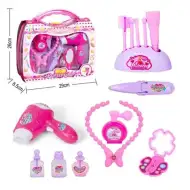 Set de înfrumusețare în valiză pink transparent cu accesorii