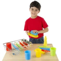 Set de joacă cu ustensile de gătit și suport de scurgere - Melissa & Doug imaginea 3