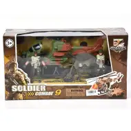 Set de joacă militar cu motor și elicopter