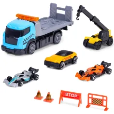 Set de mașini de curse Formula Racer cu mașină de transport în două variante 1 buc – Dickie Toys imaginea 2