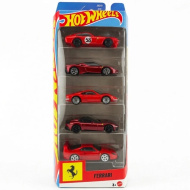 Set de mașinuțe Hot Wheels Ferrari 5 bucăți 1/64 – Mattel