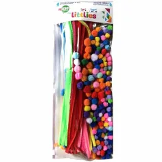 Luna: Set de artizanat cu pompoane, zsenili și ochi, set de 450 de bucăți