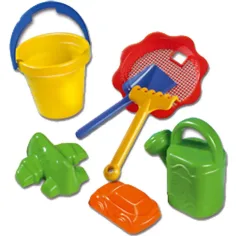 Set de nisip mare cu găleată ondulată 7 piese - D. Toys