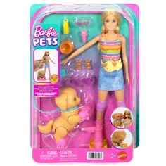 Set de Patinaj cu Câine Barbie - Păpușă Blondă - Mattel