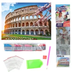 Puzzle cu diamante: Set de pictură cu diamante Colosseum din Roma 30x40cm imaginea 2