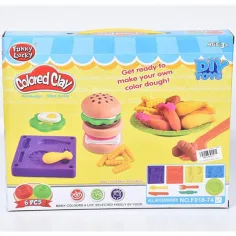 Set de plastilină pentru prânz 6 bucăți cu plastilină de diferite culori, forme