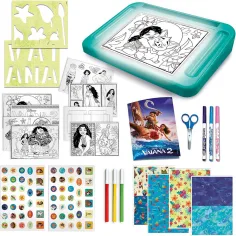 Set de școală de desen Vaiana 2 cu tablă de desen luminoasă - Lisciani imaginea 2