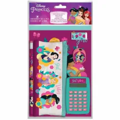 Luna: Set de papetărie Disney Prințese cu calculator, pachet de 6 bucăți