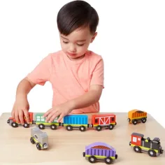 Set de tren lemn 8 bucăţi - Melissa & Doug imaginea 2