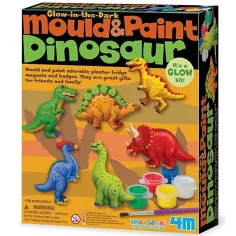 Set de turnare a gipsului cu dinozauri cu vopsea care strălucește în întuneric