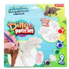 Set de vopsea Dino: Figurina de dinozaur de vopsit cu vopsele și pensulă, set de 9 piese imaginea 2