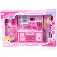 Set jucărie bucătărie cu păpușă