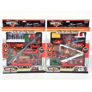 Set jucărie pompieri cu vehicule și accesorii două variante