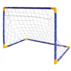 Set poartă de fotbal cu plasă, minge și pompă imaginea 2