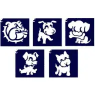 Set şablon tatuaj cu sclipici câine 5 bucăţi