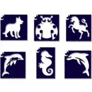 Set şablon tatuaje mini animale set 6 bucăţi