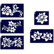 Set tatuaj cu sclipici flori 2 şablon 5 bucăţi
