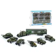 Set vehicule militare cu camion 7 bucăți set