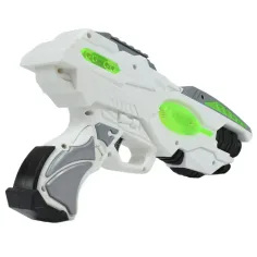 Space Series: Armă spațială de culoare verde și alb cu lumină și sunet 25cm imaginea 2