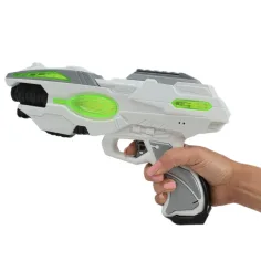Space Series: Armă spațială de culoare verde și alb cu lumină și sunet 25cm imaginea 3