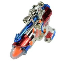 Space Warior: Pistol spațial electric cromat cu lumină și sunet 27cm imaginea 2