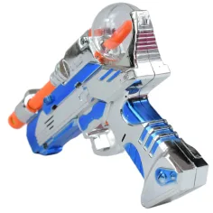 Space Warrior: Pistol spațial electric cromat cu lumină și sunet 24cm imaginea 2