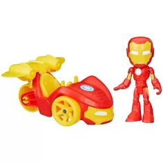 Spider-Man: Póki și prietenii săi minunați - Figurina de acțiune Iron Man cu vehicul - Hasbro imaginea 3