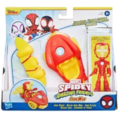 Spider-Man: Póki și prietenii săi minunați - Figurina de acțiune Iron Man cu vehicul - Hasbro