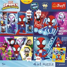 Spidey și prietenii - 4 x 88 de piese Premium Plus Kids puzzle - Trefl imaginea 2