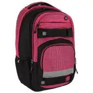 Spirit: Campus ghiozdan rotunjit negru si roz, rucsac 46x33x22cm