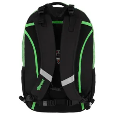 Spirit: Campus ghiozdan rotunjit negru si verde, rucsac 46x33x22cm imaginea 2