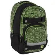 Spirit: Campus ghiozdan rotunjit verde-negru, rucsac 46x32x19cm