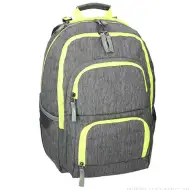 Spirit: E-Bag ghiozdan rotunjit gri si neon, rucsac 46x34x22cm