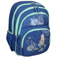 Spirit: Geantă școlară ergonomică cu model sirenă albastru rotunjit 40x20x18cm