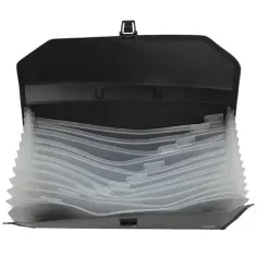 Spirit: geantă transportabilă pentru documente 12 compartimente culoarea neagră mărimea A4 - TipTop Office imaginea 2