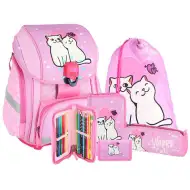 Spirit: Happy Cats model, cu LED rucsac, ghiozdan 5 bucăți set
