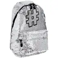Spirit: Hashtag Silver glitter rucsac, ghiozdan culoare gri 41x32x21cm