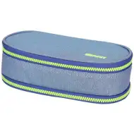 Spirit: Jeans albastru penar oval mai multe nivele 23x10cm