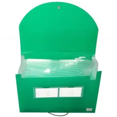 Spirit: mapă pentru documente A4 cu 12 compartimente verde transparent imaginea 2