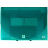 Spirit: mapă pentru documente A4 cu 12 conpartimente albastru transparent