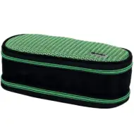 Spirit: Negru - neon verde penar oval 23x10cm