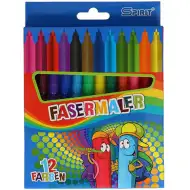 Spirit: set marker 12 bucăți subțire colorat