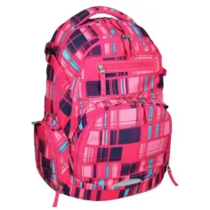 Spirit: Stinger, rucsac școlar ergonomic premium, roz cu model în carouri imaginea 3