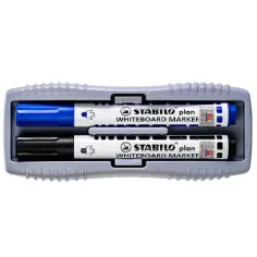 Stabilo: Plan WhiteBoard marker albastru și negru + burete imaginea 3