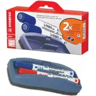 Stabilo: Plan WhiteBoard marker albastru și negru + burete