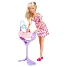 Steffi Love: Steffi gravidă cu pătuț și accesorii - Simba Toys imaginea 2