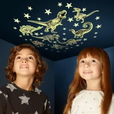 Stele şi dinozauri pachet de abţibild fosforescent imaginea 2