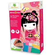 Stick'N Fun set de făcut poză mozaic - Kokeshi