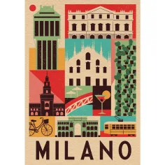 Stil în orașul Milano puzzle de 1000 de piese - Clementoni imaginea 2