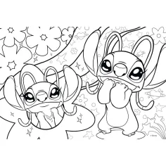 Stitch 2 în 1 puzzle și colorat de 108 piese 50x35cm - Lisciani imaginea 2